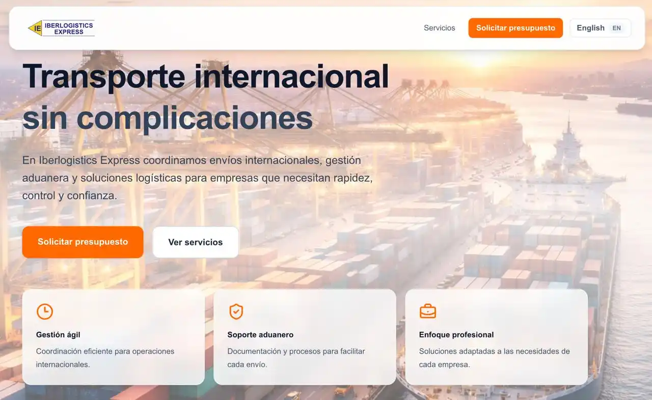 Vista previa de la web de Iberlogistics Express